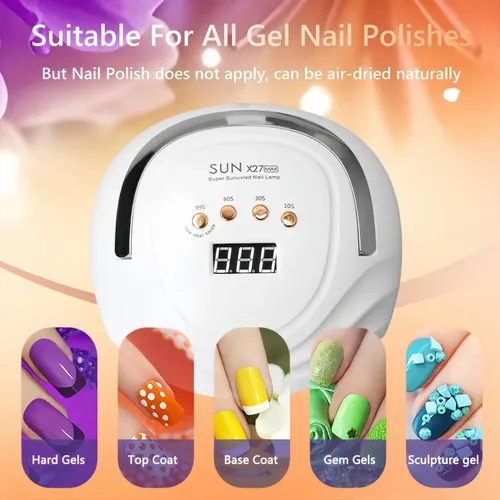 Lámpara De Uñas Led Uv Dmjwan 380w Con 81 Perlas Y 4
