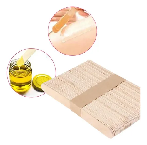 50 Palitos De Cera De Madera Desechables, Espátulas Para