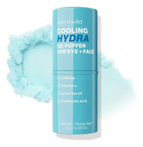 Barra hidratante, descongestiva y despigmentate para contorno de ojos y rostro Wet n Wild – Cooling Hydra – Contiene cafeína, vitamina E y hialurónico.