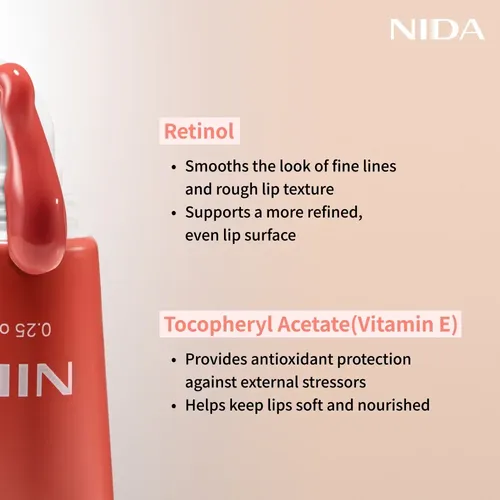 Sérum Labial Nida Retinol Glowy Tono Rosy Fig Nutritivo 7g