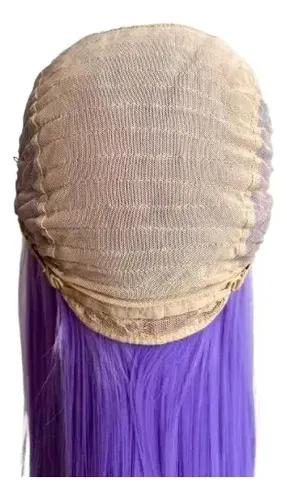 Peluca Lace Front Adiolacba Premium Símil Natural 70 Cm Tamaño De La Base Regulable Tono Lavanda