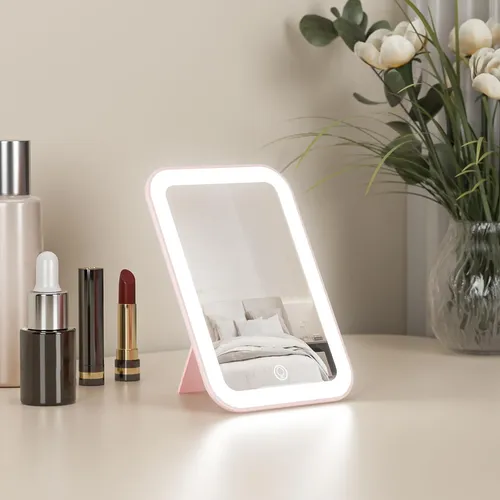 Espejo De Maquillaje Kintion Portátil Con Luz Led Recargable