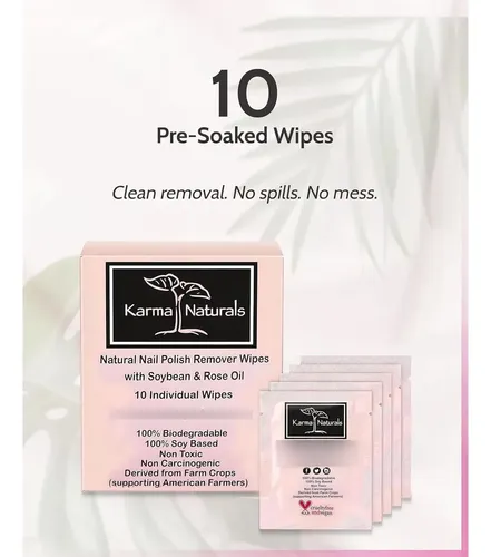 Quitaesmalte Vegano Karma Organic Rose Oil 10 Pads