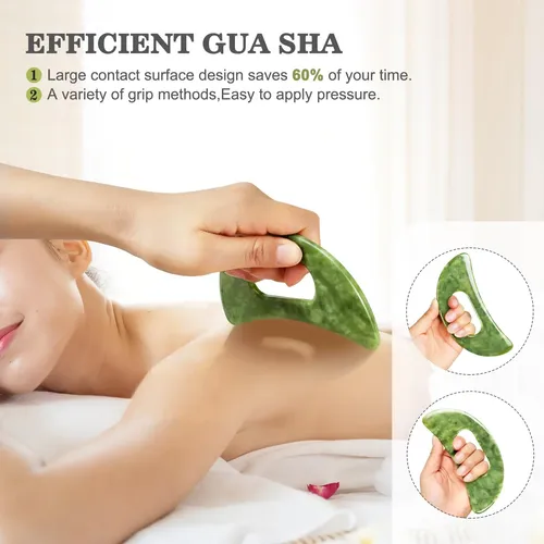 Herramienta De Masaje Gua Sha Cekpo Jade Stone, Grande, Con