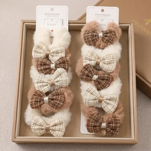 Pack X 10 Colitas Peluche Moño Para Nenas Colores Surtidos