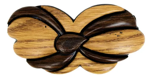 Broches De Cabello Marrón De Madera Pinza Para Pelo Pack X12