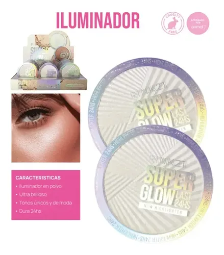Iluminador De Rostro Polvo Super Glow Last 24hs – By Pink 21 Tono Del Maquillaje 04 – Blanco Satin