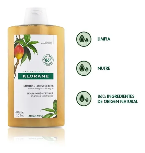 Shampoo Klorane  Mango Cabello Seco X 400 Ml