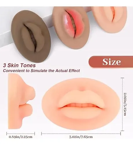 Tattoo Fake Lips 6pcs Tattoo Practice Lips 5d Silicone Lips