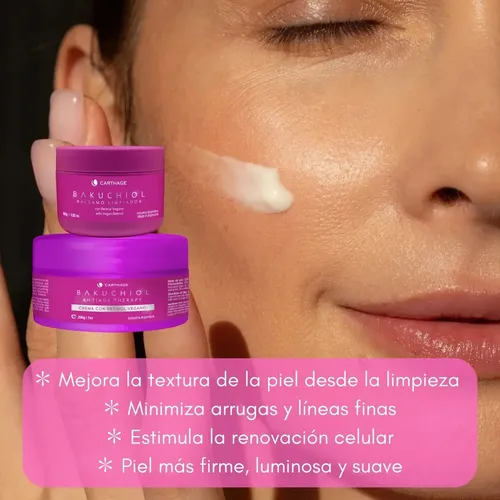 Kit X2 Bakuchiol Carthage Limpieza Crema Rutina Skincare Set