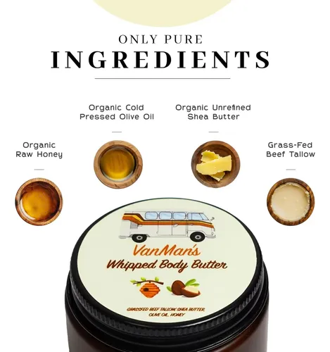 Manteca Corporal Vanman’s Whipped Tallow 120 Ml Con Manteca