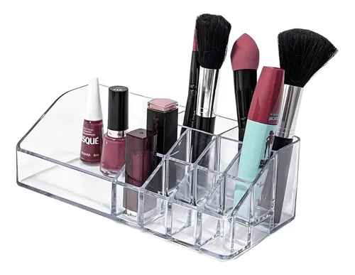 Organizador de maquillaje acrílico con 11 separadores