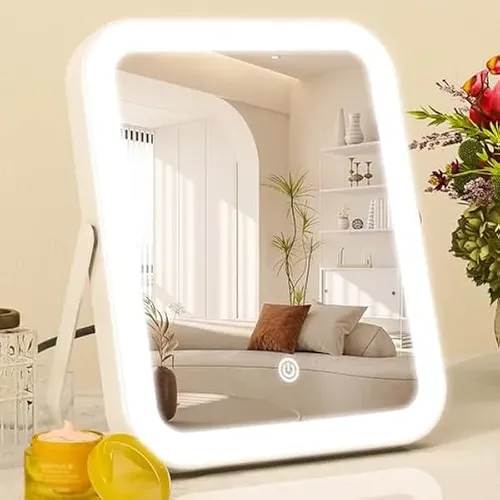 Espejo De Maquillaje Iluminado, Espejo De Tocador De 17 X 13 Blanco