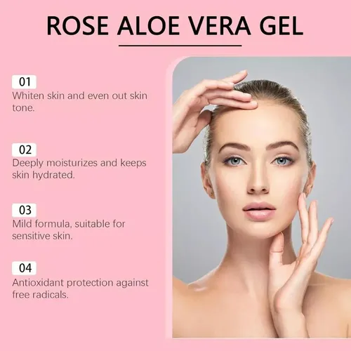 Gel De Aloe Vera Y Rosas Para Rostro, Hidratación Profunda