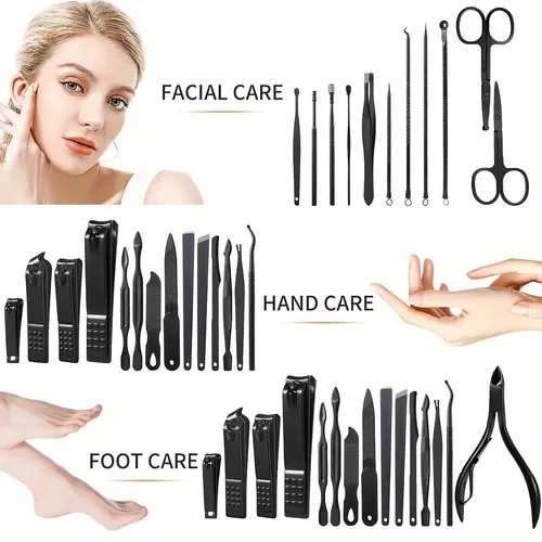 Set Manicura Pedicura 26 Piezas Acero Inoxidable