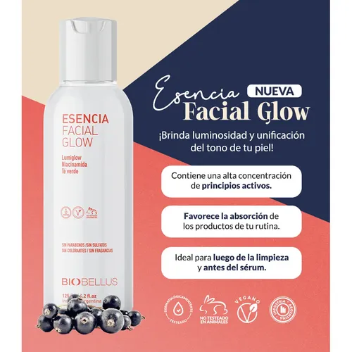 Esencia Facial Biobellus Glow Niacinamida Te Verde X125ml