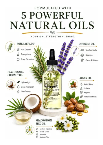 Aceite Para El Cabello Forever Her Hidratante Herbal, Romero