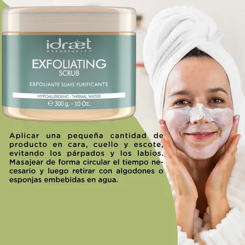 Exfoliante Facial Corporal Gel Suave Idraet Limpieza 300 Gr