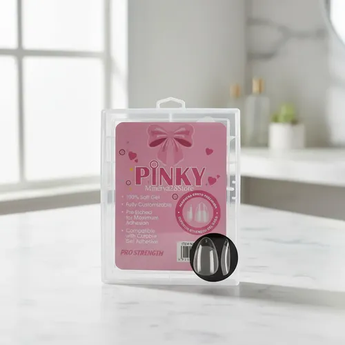 Tips Soft Gel Almendra Cortas Caja X120 Pcs Pinky Premium