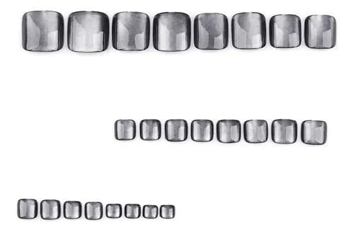 Uñas Press On Para Pies Kit Completo Reutilizable Veluna – Negro Ojo De Gato
