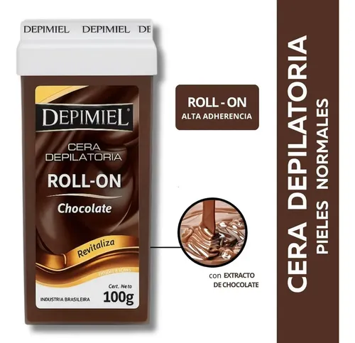Cera Depilatória Depimiel Chocolate Roll-on Recambio 100g