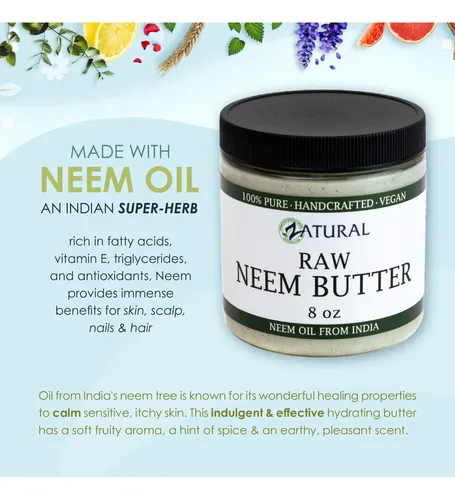 Crema Para La Piel Zatural Manteca Orgánica De Neem Y Aceite