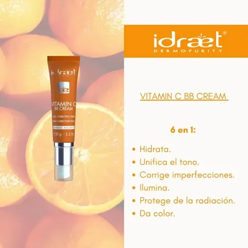 Base Maquillaje Vitamin C Bb Cream Correctora Idraet Light