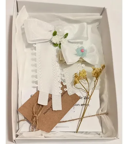 Kit Lazos Blancos Niña Ceremonia Elegantes Con Hebilla Bebé