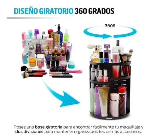 Organizador Porta Cosméticos Maquillaje Giratorio Plástico