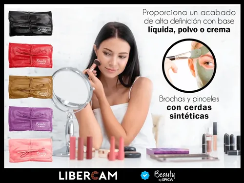 Set X24 Brochas Y Pinceles Para Maquillaje BEAUTY BY SPICA BRO-20 Estuche Color Negro