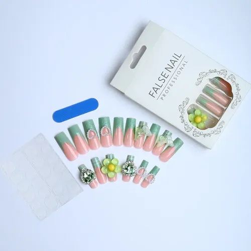 Dos Cajas De Uñas Postizas Con Piedras Preciosas De