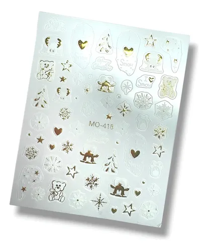 Sticker Para Uñas De Navidad 5d Y Flat Decoración De Uñas