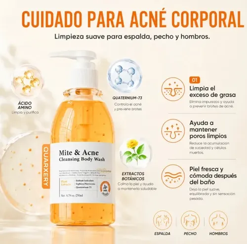 1 Jabón Líquido Corporal Antiacné 250ml Espalda