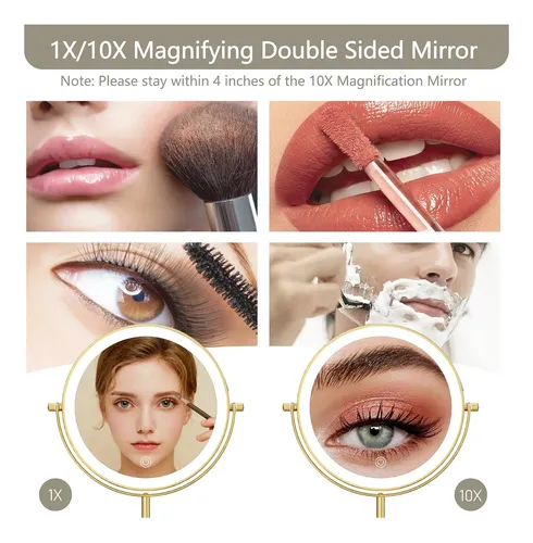 Espejo De Maquillaje Miroamz De 8 Luces Con Aumento De 1x/10