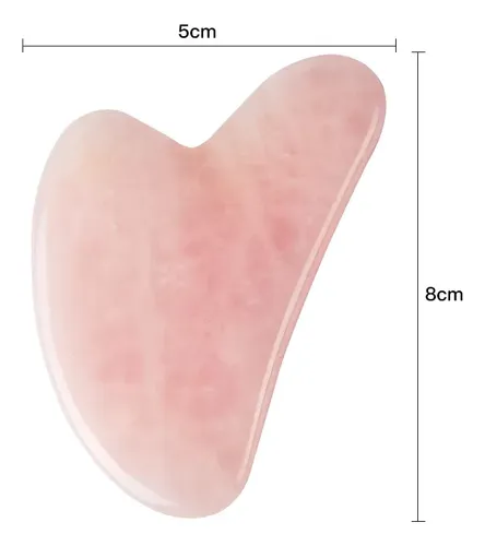 Rodillo Facial De Piedra Cuarzo Rosa, 5 Piezas