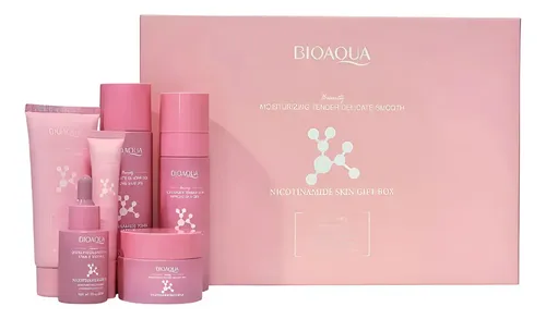 Kit Skincare Bioaqua Rutina Facial Nicotinamida Hidratante Iluminador Cuidado De La Piel 6 Piezas