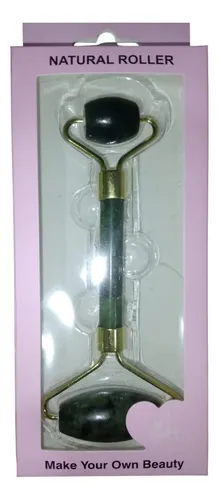 Masajeador Facial De Jade Rodillo Doble Rueda
