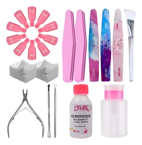 Kit Removedor Uv Esmalte Semipermanente Broches Wippes Limas