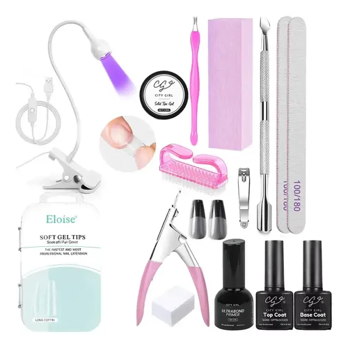 Kit Manicura Uñas Soft Gel Set Completo Esmaltado Lampara Uv