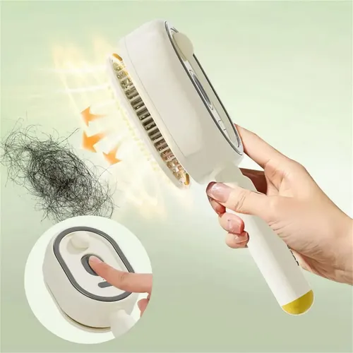 Cepillo Alisador A Vapor Eléctrico Cabello Beige