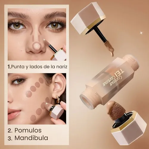 Contorno Facial Liquido 2 En 1 X3 Uni Tei Cosmetica