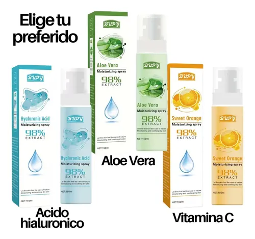 Spray Hidratante Facial, Tónico, Ácido Hialurónico, Aloe Ver