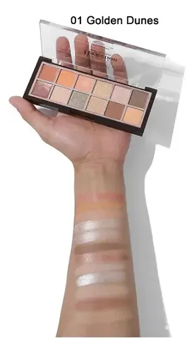 12 Sombras Para Ojos Febble Perfection Dreamy Silky Velvet 01 – Golden Dunes