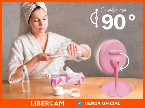 Espejo Doble Aumento 360° Luz Led  Maquillaje Carga Usb