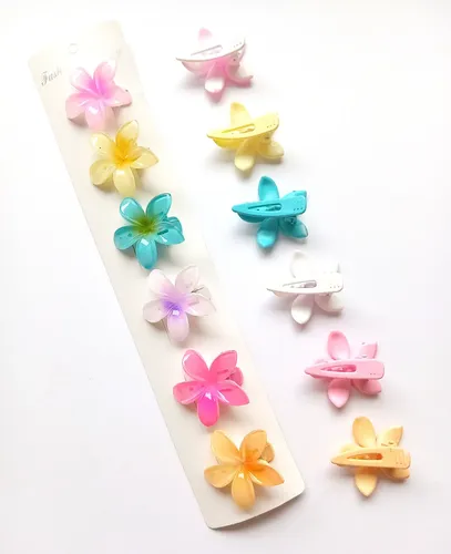 Pack X 6 Hebillas Pico Flor De Pelo Colores Surtidos