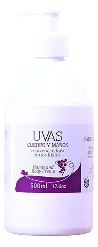 Crema Humectante Uvas Cuerpo Y Manos 500 Ml Hidratante Sin Tacc