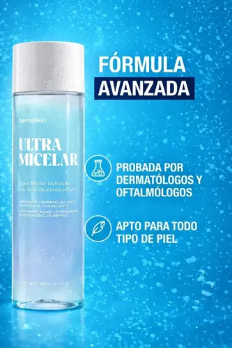 Agua Micelar Hidratante Dermaskin Acido Hialurónico X 200 Ml
