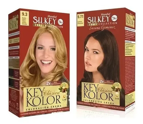 Silkey Tintura Key Kolor Clásica Kit Tono 8.34 rubio claro dorado cobrizo
