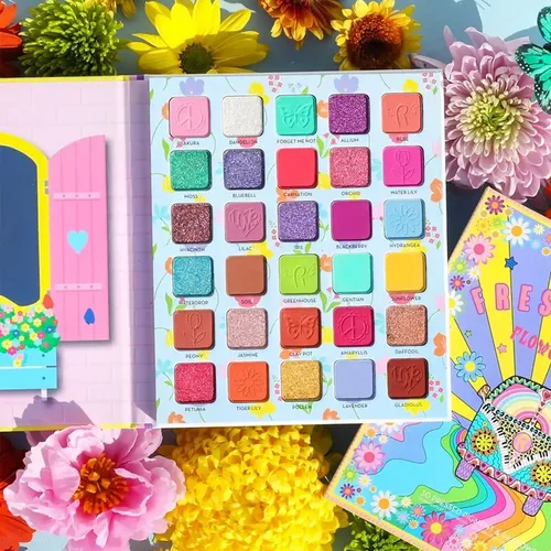 Paleta 30 Sombras Mate y Satinadas Rude Cosmetics Flower Child