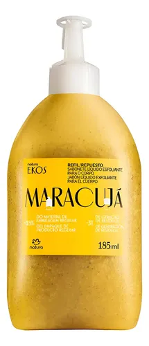 Jabon Liquido Exfoliante Corporal Natura Ekos Maracuya 185ml